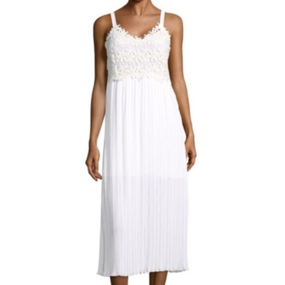 NWT French Connection Sheer Lace Pleated Dress Sz6 - Picture 1 of 8
